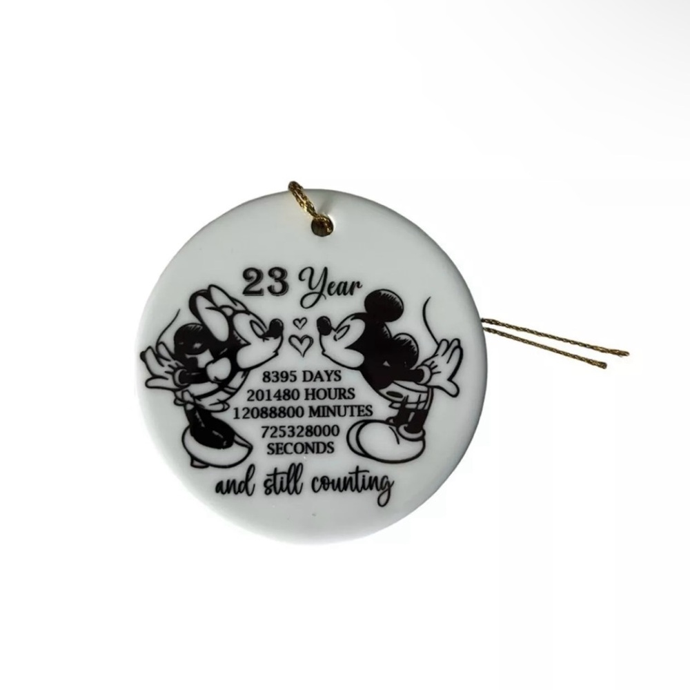 23 year anniversary ornament Disney Mickey and Minnie
